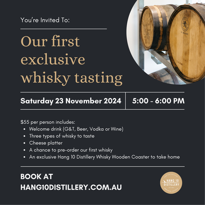 Saturday 23 November 2024 - Exclusive Whisky Tasting