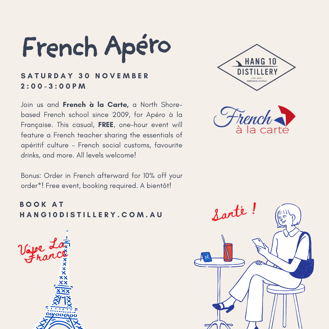 Saturday 30 November - Free French Apéro